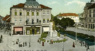 razglednica Pogled na Marijin trg v Ljubljani