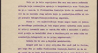 Pismo jugoslovanskega delegata Cvijića predsedniku beograjske vlade Vesniću