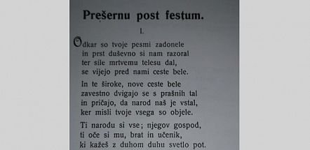 besedilo Prešernu post festum