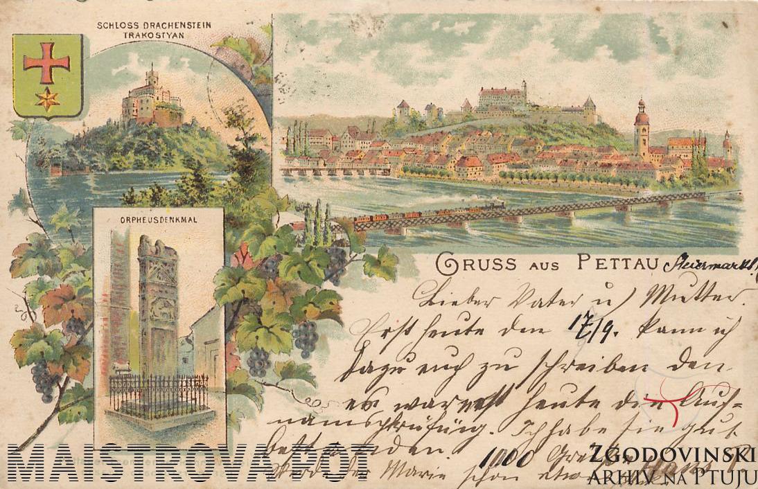 razglednica Ptuj 1890–1892