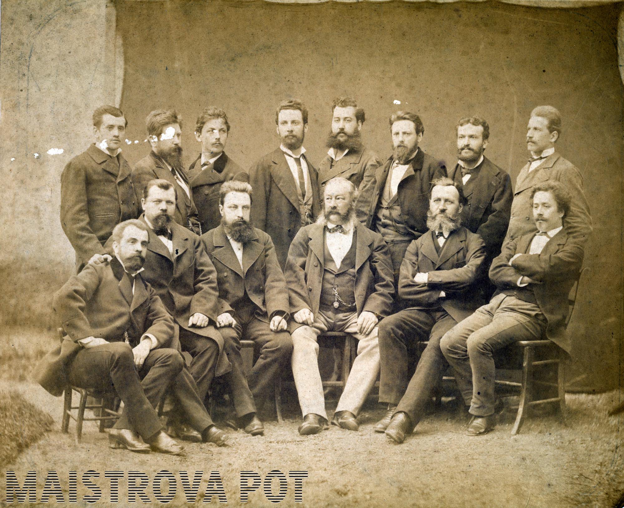 fotografija članiv literarno-zabavnega kluba v Kranju 1880