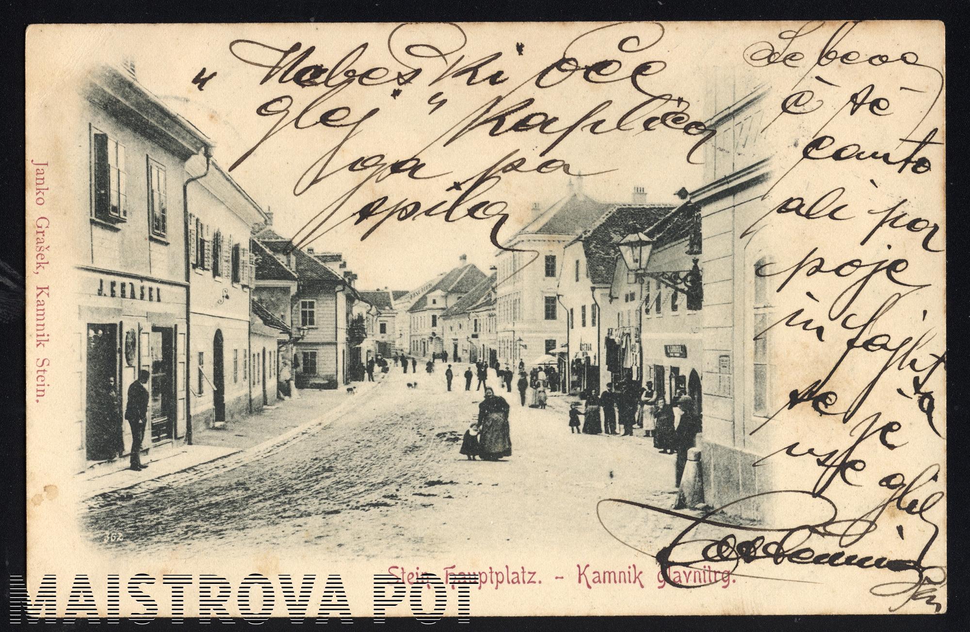 razglednica Kamnik – glavni trg
